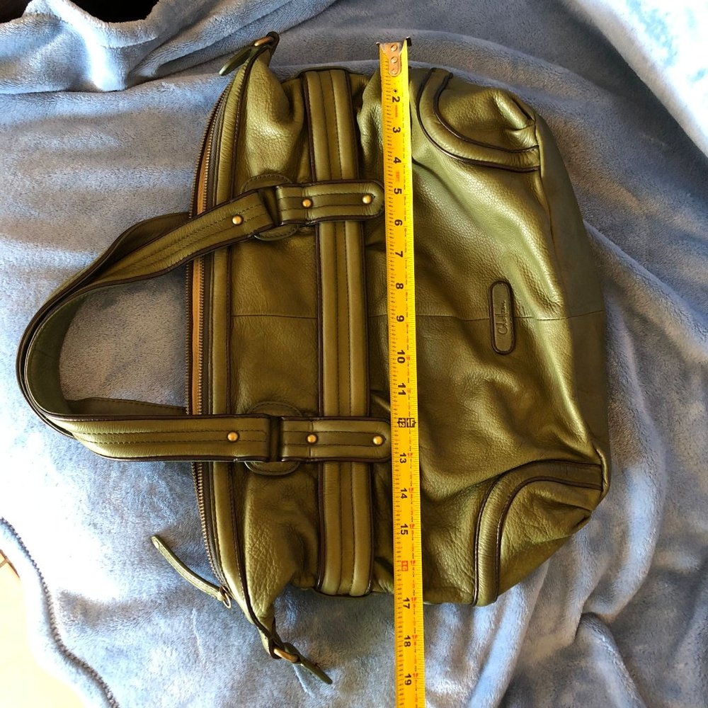 Cole Haan Olive Green Soft Pebble Leather AUTHENTIC Purse Excellent Condition - Picture 14 of 15